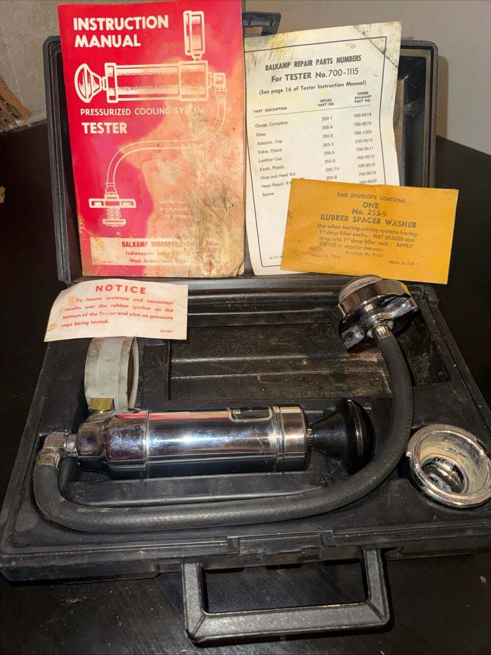 Balkamp 700-1115 Pressurized Cooling System Tester with Case and Manual